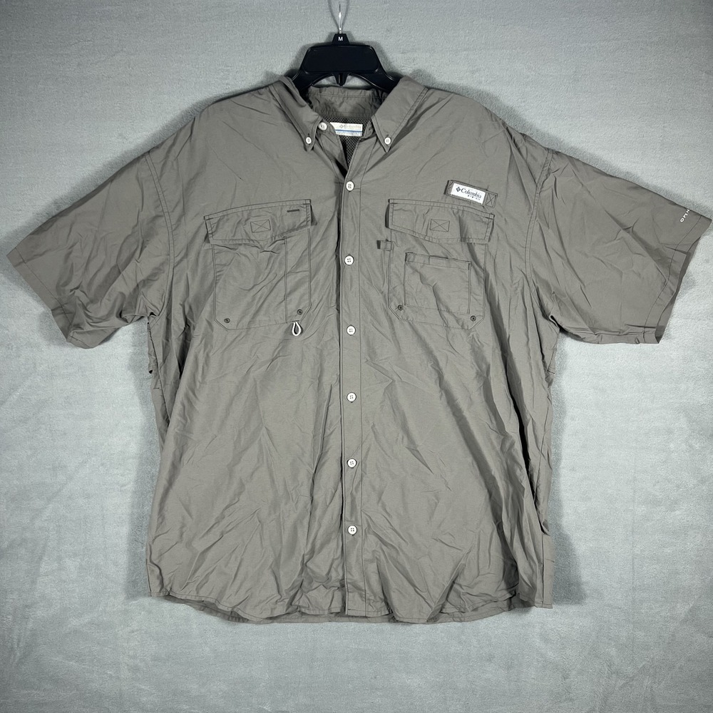 Columbia PFG Omni-Shade Men's XL Short Sleeve Fishing Shirt Vented Button Down